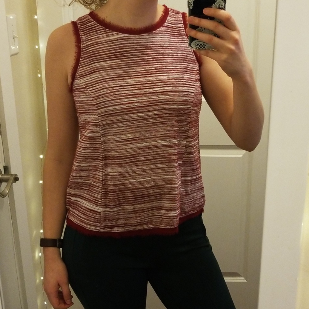 Anthro Berry Striped Sleeveless Top - Picture 6 of 7